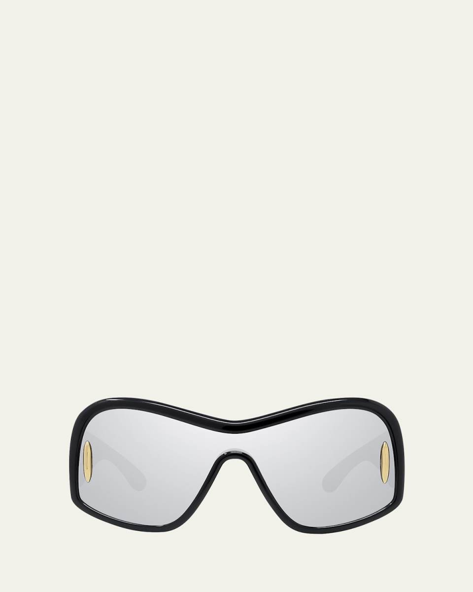 Anagram Mirrored Acetate Shield Sunglasses